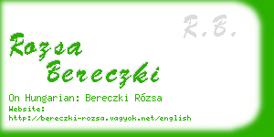 rozsa bereczki business card